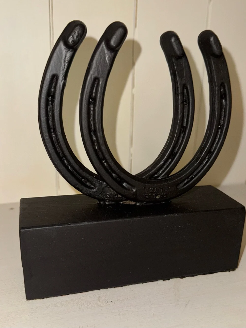 Vintage Black Horseshoe Table Accent Sculpture - Rustic Home Accents